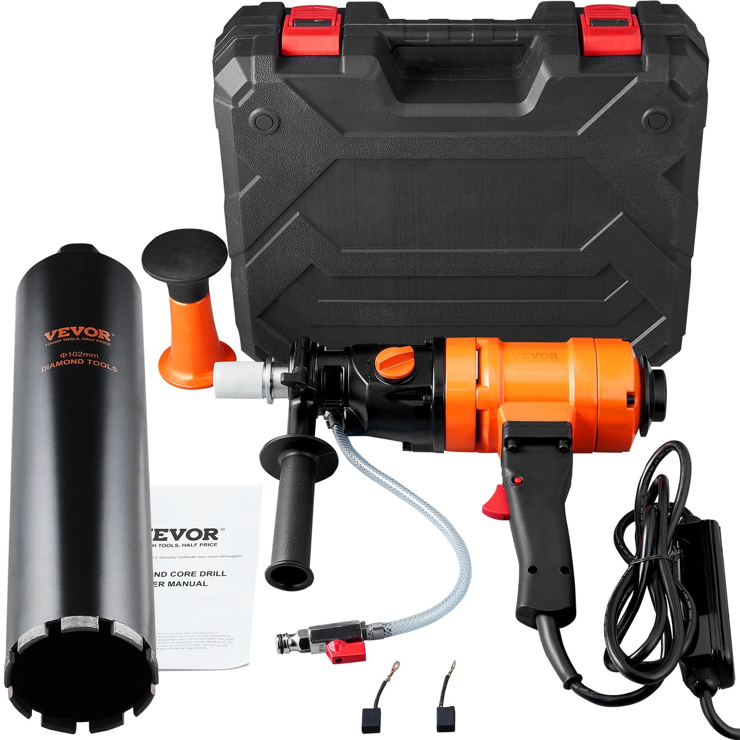 VEVOR Diamond Core Drill Machine Handheld Concrete Core Drill Rig 4In Bit 1500W