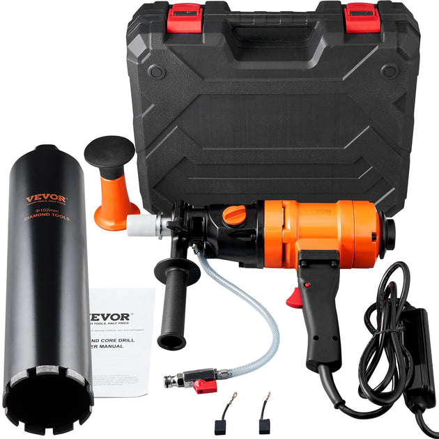 VEVOR Diamond Core Drill Machine Handheld Concrete Core Drill Rig 4In Bit 1500W