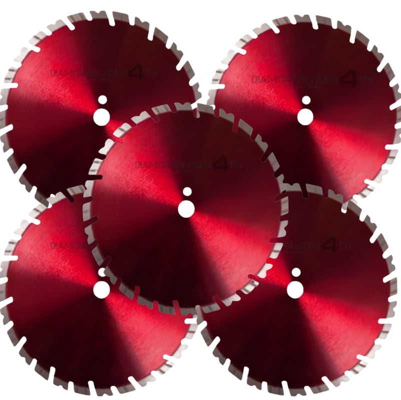 14" Diamond Saw Blade 15Mm Segment 4 Reinforced Concrete W/Rebar (5 Pack)