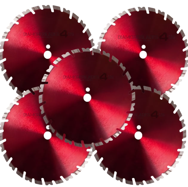 14" Diamond Saw Blade 15Mm Segment 4 Reinforced Concrete W/Rebar (5 Pack)