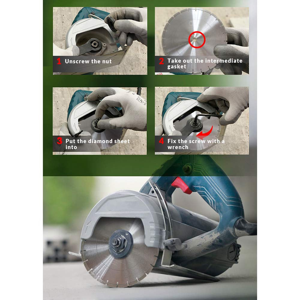 LSS 16 Inch Diamond Blades Dry or Wet Cutting General,Purpose Power Saw Blade,For Masonry Brick Marble Concrete Circular Saw Blade (16")