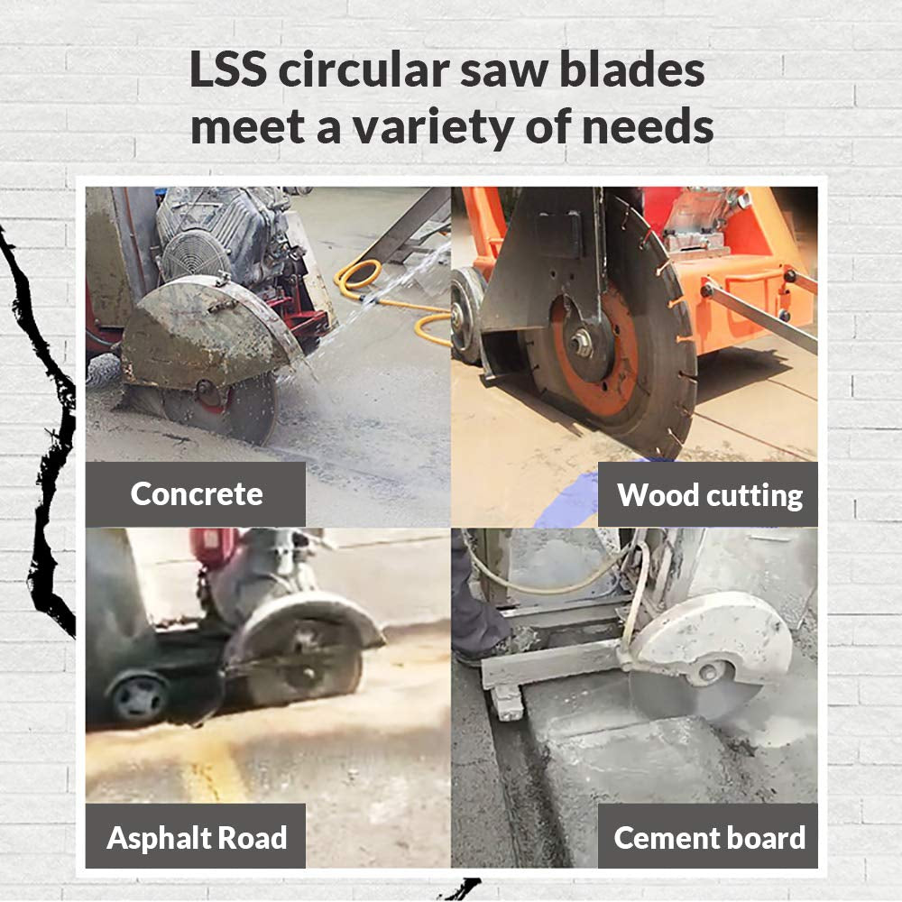 LSS 16 Inch Diamond Blades Dry or Wet Cutting General,Purpose Power Saw Blade,For Masonry Brick Marble Concrete Circular Saw Blade (16")