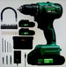 20V Cordless Brushless Power Drill Set with 2 Batteries and Charger, Tool Bag