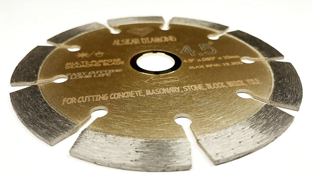 (2 Pack)  USA ADLSS 4-1/2 Inch Dry or Wet Cutting General Purpose Power Saw Segmented Diamond Blades for Concrete Stone Brick Masonry (4 1/2" - 2 Pcs)