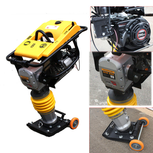 196Cc 6.5HP Dirt Jumping Jack Tamping Rammer Tamper & Walkbehind Plate Compactor