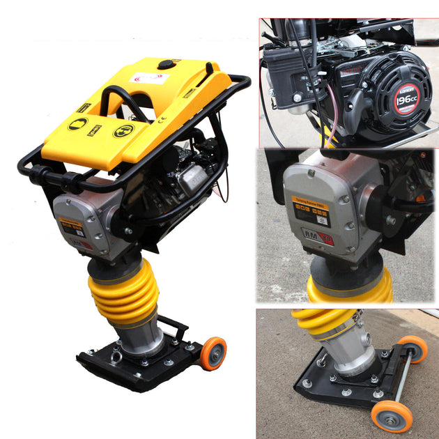 196Cc 6.5HP Dirt Jumping Jack Tamping Rammer Tamper & Walkbehind Plate Compactor