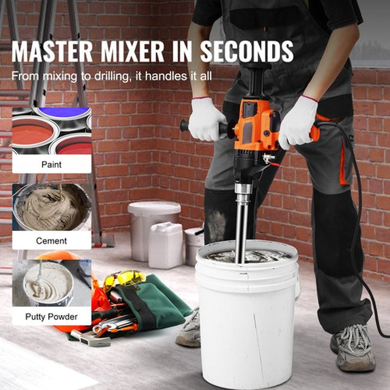 Core Drill Machine 0.8-6.3In Dia 2000W Handheld Core Drill Rig for Mixing