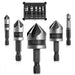 5PCS Countersink Drill Bit Set, High Speed Steel Countersink Bits, 82 Degree 5 Flute Pieces, 1/4 Inch Hex Shank, Fit for Sink Holes into Metals, Wood, Plywood, Plastic with Aluminum Case