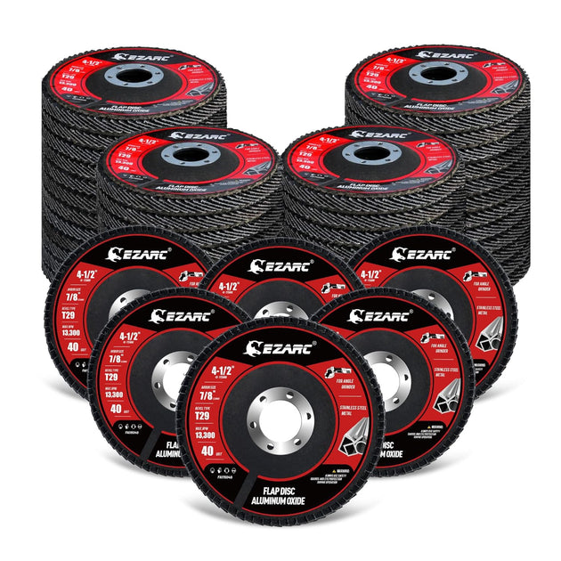 Flap Discs 4-1/2 Inch for Angle Grinder, 50 Pack Flap Sanding Disc, Type 29 Aluminum Oxide Abrasives Grinding Wheel for Wood Finishing & Metal Sanding, 40 Grit (7/8 Inch Arbor Size)