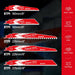 Carbide Reciprocating Saw Blades Set, 3 TPI, 6 TPI, and 8 TPI for Multi-Material Cutting, Heavy-Duty for Demolition, 5-Pack