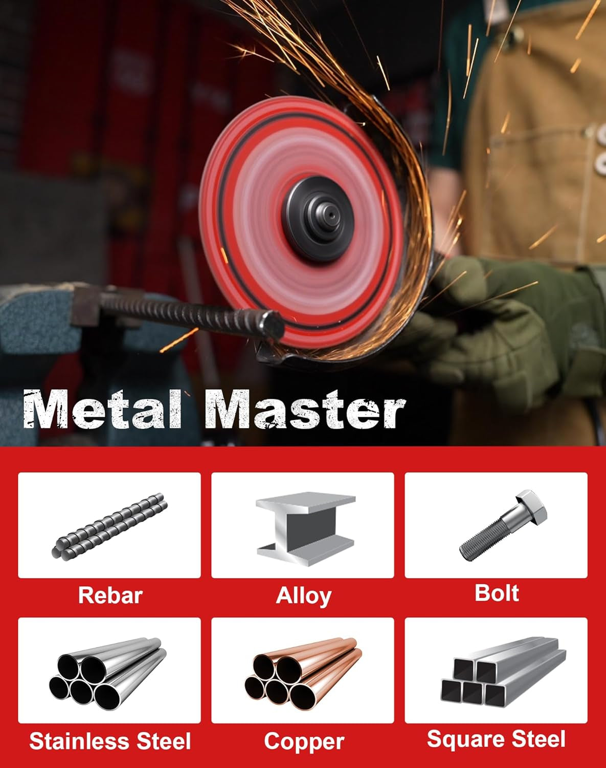 Diamond Cutting Wheel 4 1/2 X 7/8 Inch for Metal, Cut off Wheel with 5000+ Cuts on Rebar, Steel, Iron and INOX