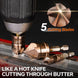 Countersink Drill Bit Set, M35 Cobalt HSS Countersink Drill Bits 6 Pieces 1/4 Inch Quick Change Hex Shank for Metal, Wood, Stainless Steel, Carbon Steel