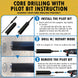 3" Dry/Wet Multipurpose Core Bit for Masonry, Concrete and Natural Stone, 6" Drilling Depth, SDS Max Pilot Bit with 5/8"-11 Arbor