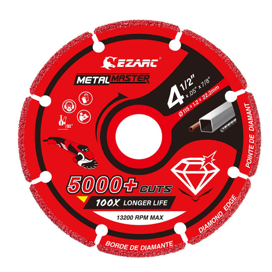 Diamond Cutting Wheel 4 1/2 X 7/8 Inch for Metal, Cut off Wheel with 5000+ Cuts on Rebar, Steel, Iron and INOX