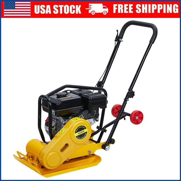 7.0HP Walk-Behind Vibratory Plate Compactor Rammer Jack Tamper 212CC Gas Engine