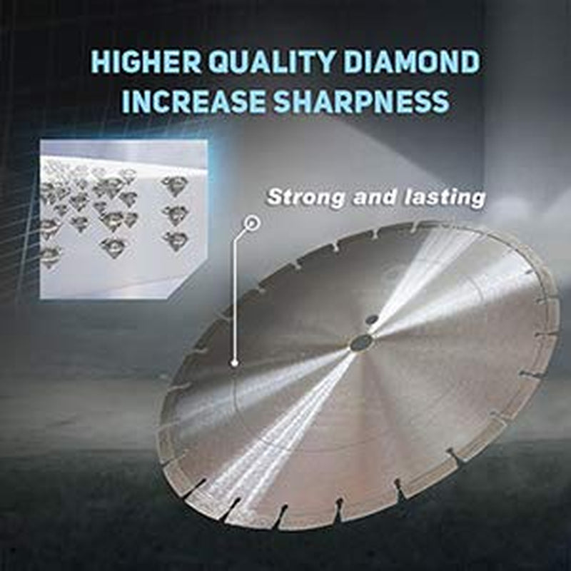 LSS 16 Inch Diamond Blades Dry or Wet Cutting General,Purpose Power Saw Blade,For Masonry Brick Marble Concrete Circular Saw Blade (16")