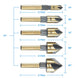Countersink Drill Bit Set, 5 Pieces High Speed Steel 82 Degree 5 Flute 6Mm round Shank Mill Cutter Bit Countersink in Sizes 1/4” 3/8” 1/2” 5/8” 3/4” Set with Carrying Case