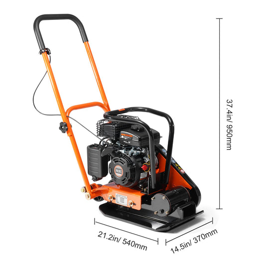 Uimoso Walk-Behind Vibratory Plate Compactor Rammer 2.8HP 78.5Cc EPA Soil Tamper