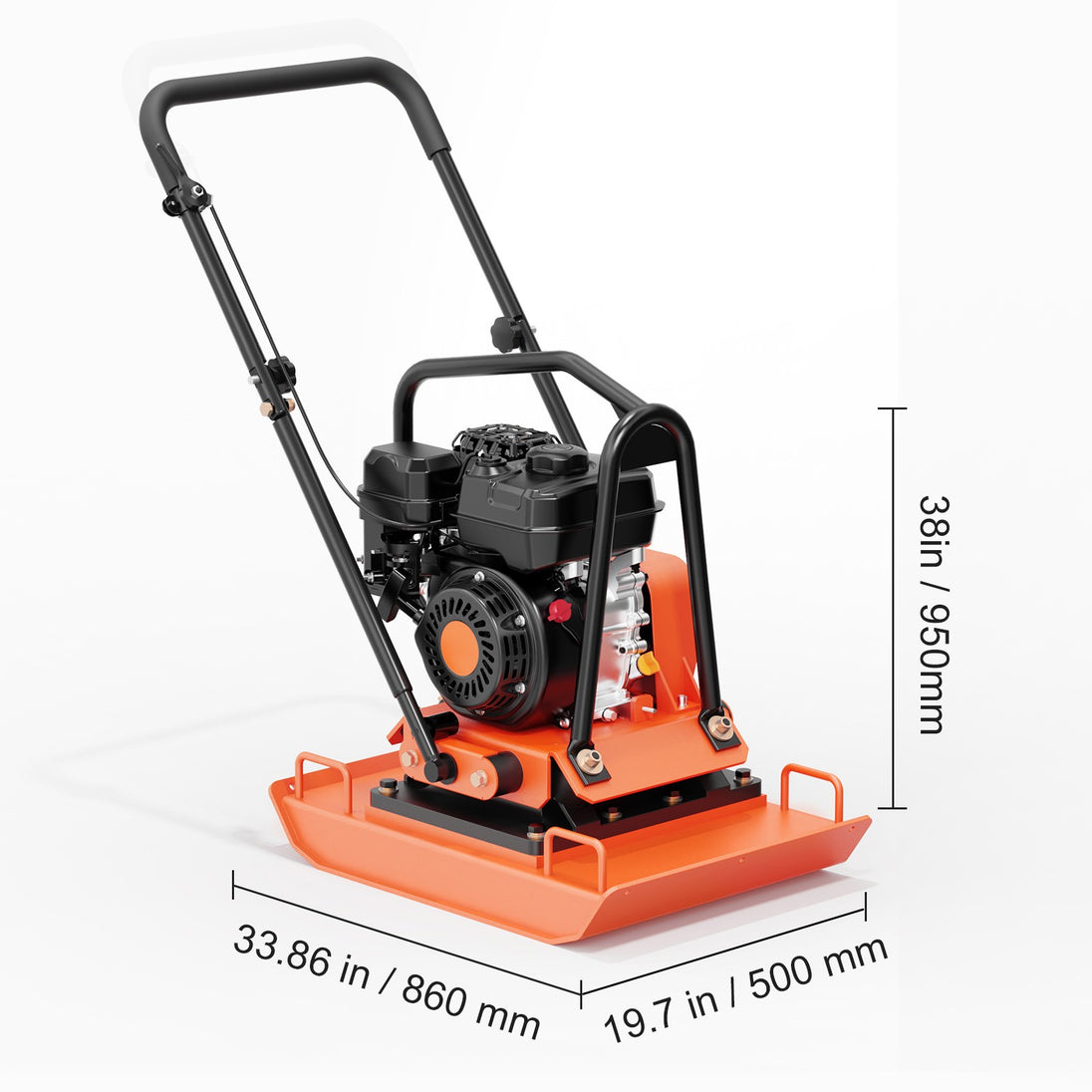 Plate Compactor Plate Tamper 7.0 HP Walk-Behind Rammer Gas Engine Vibratory