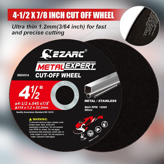 Cut off Wheel 25 Pack, 4.5" X .045" X 7/8" Cutting Wheel, Metal & Stainless Steel Cutting Disc for Angle Grinder