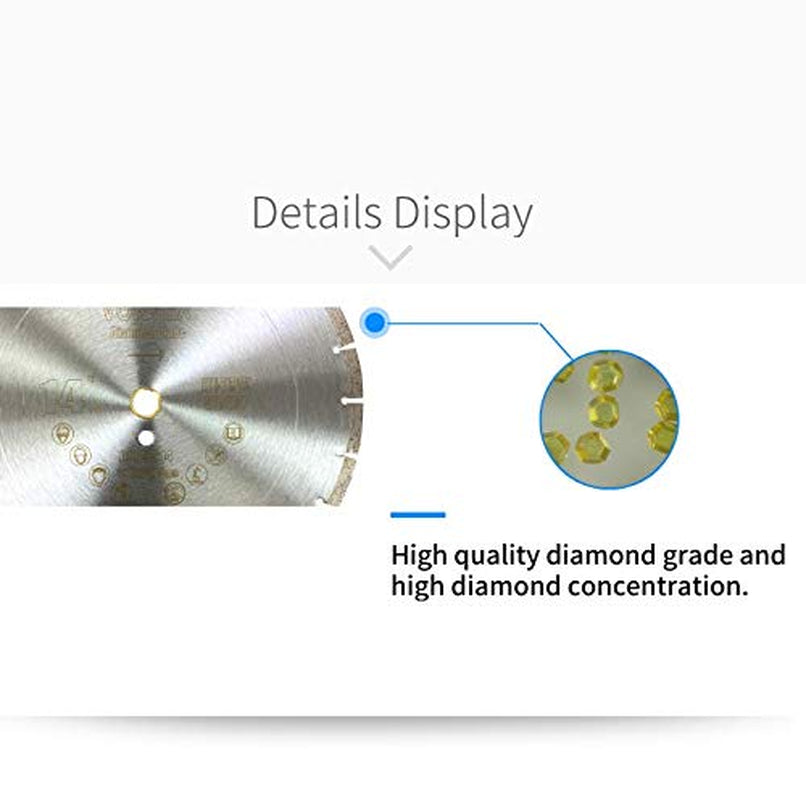 (5 Pack)  VSS 14 Inch Dry or Wet Cutting General Purpose Power Saw Segmented Diamond Blades for Concrete Stone Brick Masonry (14" (5 Pcs))