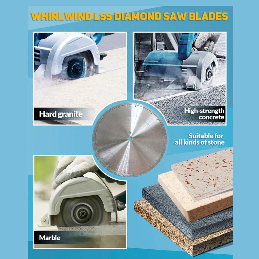 LSS 16 Inch Diamond Blades Dry or Wet Cutting General,Purpose Power Saw Blade,For Masonry Brick Marble Concrete Circular Saw Blade (16")