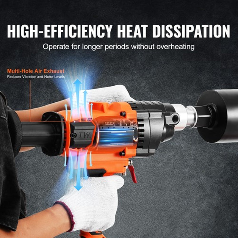 Core Drill Machine 0.8-6.3In Dia 2000W Handheld Core Drill Rig for Mixing