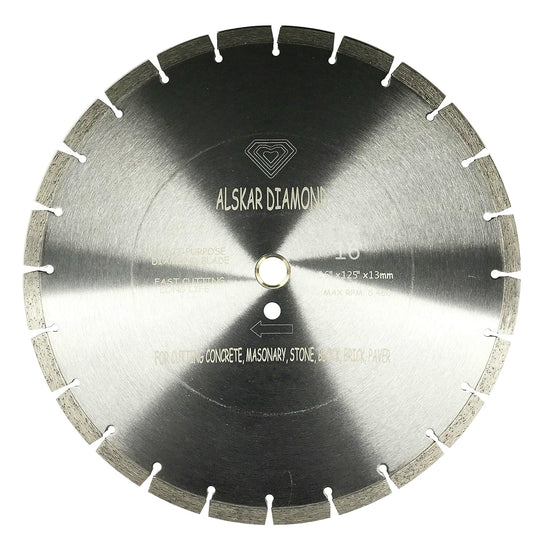 (5 Pack)  ADLSS 16 Inch Dry or Wet Cutting General Purpose Power Saw Segmented Diamond Blades for Concrete Stone Brick Masonry (16" - 5 Pcs)