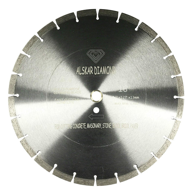 (5 Pack)  ADLSS 16 Inch Dry or Wet Cutting General Purpose Power Saw Segmented Diamond Blades for Concrete Stone Brick Masonry (16" - 5 Pcs)
