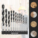 Brad Point Wood Drill Bit Set, 12Pcs Hex Shank Drill Bit Set with Double Flutes Design for Carpenter Woodworking and All Types of Wood (1/8" - 1/2")