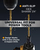 Titanium Twist Drill Bit Set - 16 Pcs Hex Shank High Speed Steel for Wood Plastic Aluminum Alloy, Quick Change, 1/16"-1/4"