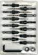 Countersink Drill Bit Set 4 Pc #4 (7/64"), 4 Pc #6 (9/64"), 4Pc #8 (11/64") with Tapered Drill Bits, Depth Stop and Storage Container