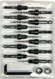 Countersink Drill Bit Set 4 Pc #4 (7/64"), 4 Pc #6 (9/64"), 4Pc #8 (11/64") with Tapered Drill Bits, Depth Stop and Storage Container