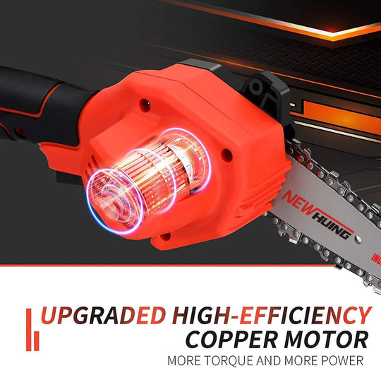 Mini Cordless Chainsaw Kit, Upgraded 6" One-Hand Handheld Electric Portable Chainsaw, 21V Rechargeable Battery Operated, for Tree Trimming and Branch Wood Cutting by