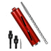 Diamond Core Drill Bits 2 1/2" Diameter 10"/254Mm Drilling Depth 5/8-11" Thread Core Bit Turbo Laser-Welded Segments for Cured Concrete with Brick Block Masonry with Two Adapters（Red）