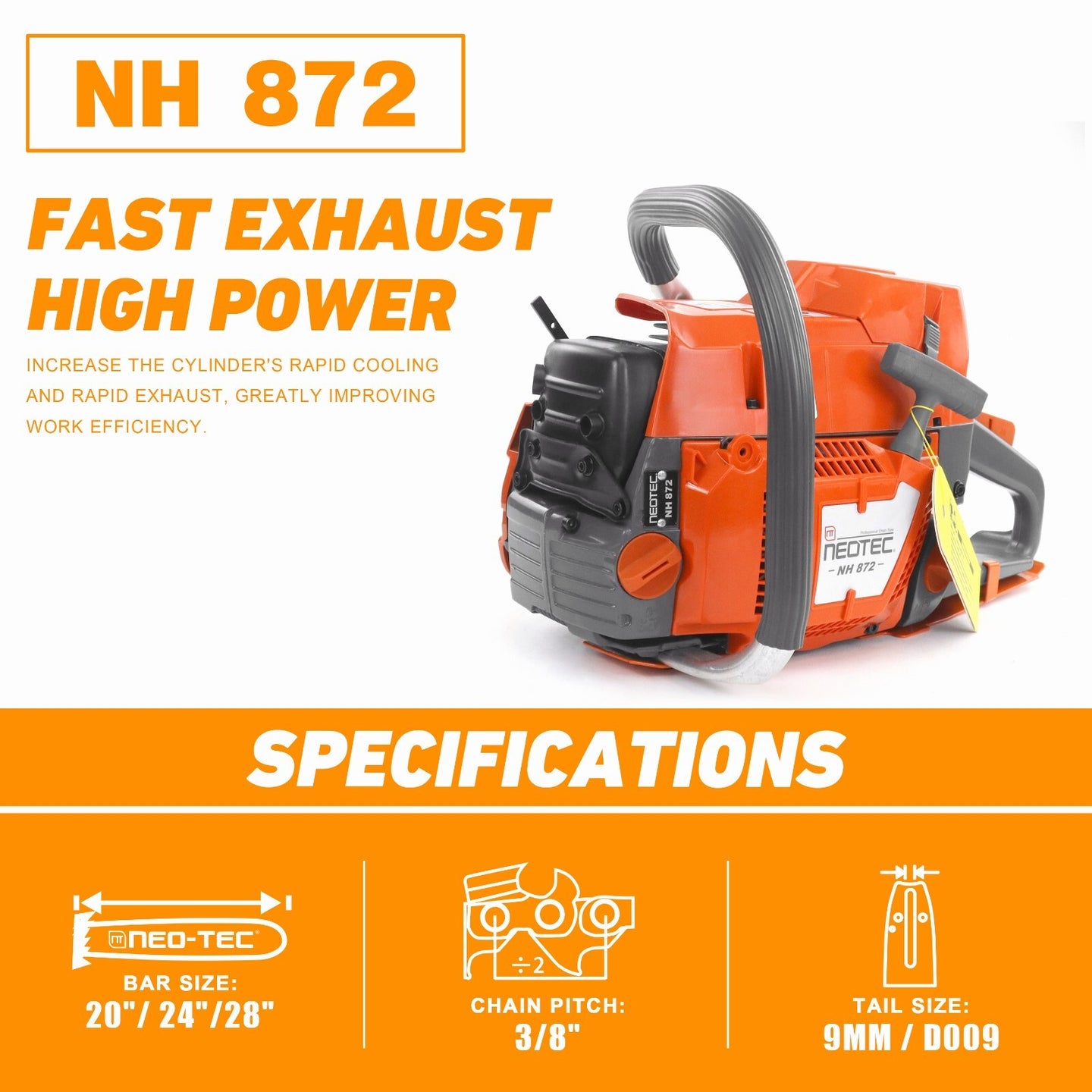 71Cc Gas Chainsaw Power Head Compatible with Husqvarna 372XP Milling Tree No Bar