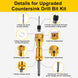 5PCS Countersink Drill Bit Set with Low Friction Depth Stop & Replaceable HSS M2 Drill Bit, Counter Sink Drill Bit for Wood, Plastic, Woodworking, with 1/4" Quick Change Hex Shank & Case