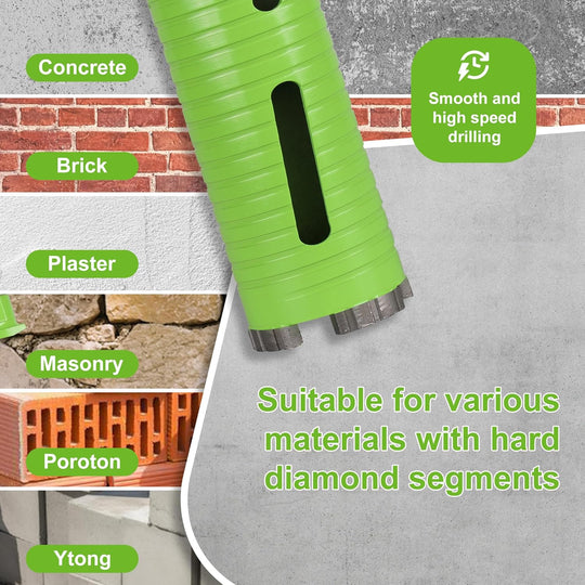 3 Inch Dry Core Drill Bit, 5/8"-11 Threaded Core Bits for Concrete, 10" Drilling Depth Laser Welded Diamond Core Drill Bit for Reinforced Concrete Brick Masonry