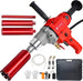 Diamond Core Drilling Machine, Handheld Dry and Wet Core Drill Rig, 1-1/4"Threaded Shaft, Equipped with Wet Drill Bits 1.25", 2.5", 3.25",4"And Water Pump Set, for Concrete Bricks and Stones