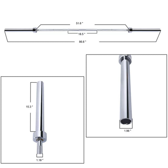 Olympic Barbell 7FT 6FT 5FT 2 Inch Gym Fitness Training Zinc Lifting Weight Bar