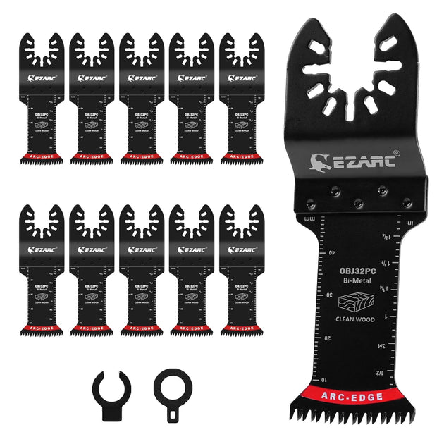 Bi-Metal Arc Edge Oscillating Tool Blade, Japanese Teeth Oscillating Saw Blades for Clean Cuts in Hard Wood & Plastic, Universal Fit Multitool Blades, 10-Pack