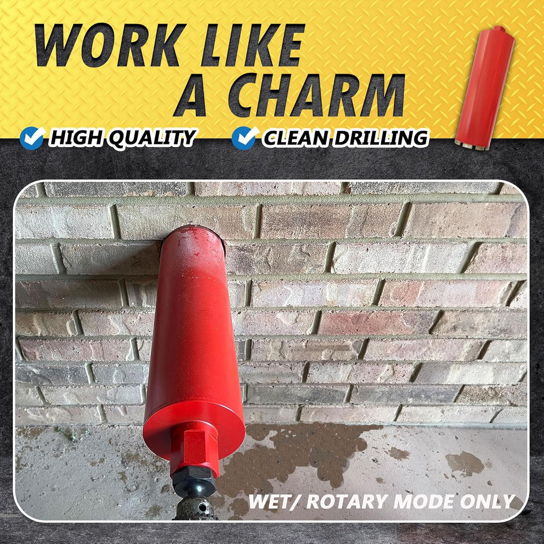 1-3/4" Wet Drill Core Bits for Concrete and Hard Masonry, Diamond Hole Saw, 14" Drilling Depth, 1-1/4"-7 Arbor, Wet Only