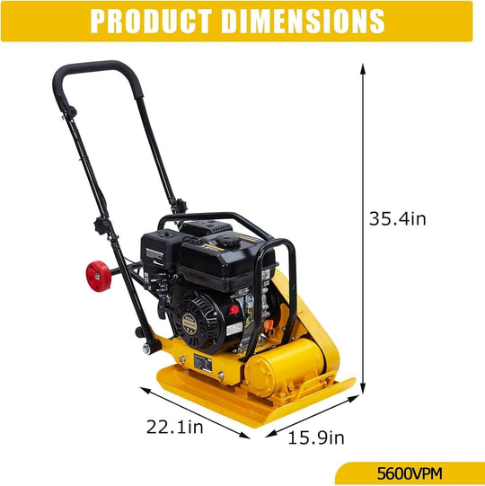Walk-Behind Vibratory Plate Compactor Rammer 7HP 212Cc Gas Engine Soil Tamper