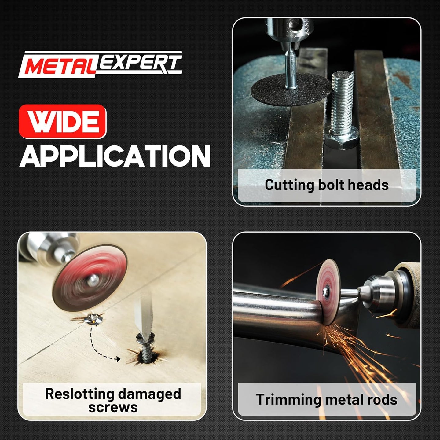 1-1/2 Cut off Wheels, 1.5" X 1/8" Fiberglass Reinforced Rotary Tool Cutting Disc Accessories Include Mandrels, 32-Pack