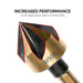 10218A Countersink Drill Bit Set for Wood and Metal, 1/4” Tri-Flat Shank, 5 Piece Countersink Bits, M2 High Speed Steel