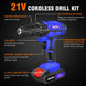 NEW 21V Power Cordless Drill Driver Electric Rechargeable Tool with Charger