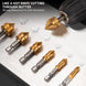6 Pieces Countersink Drill Bit Set, M35 Cobalt HSS Countersink Drill Bits with 1/4 Inch Quick Change Hex Shank for Metal, Wood, Stainless Steel, Carbon Steel