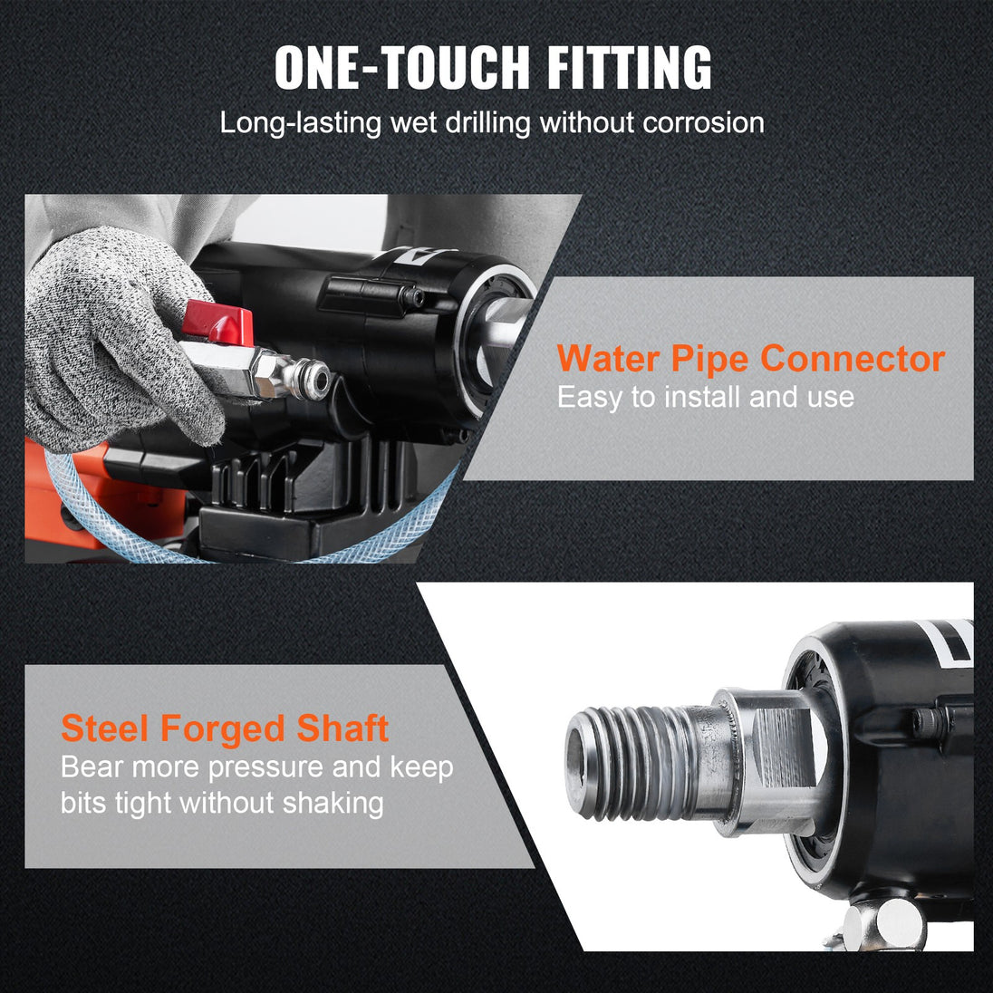 Wet&Dry Diamond Core Drill Machine Concrete Core Drill Rig 2500W 750RPM