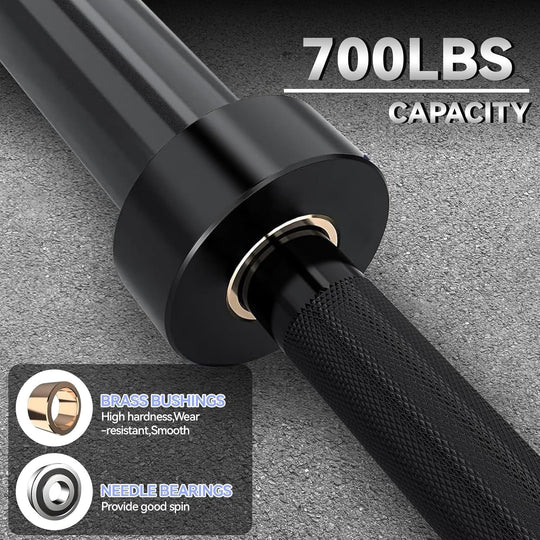 7FT Olympic Barbell Bar 45LB Powerlifting 700LB Capacity Weightlifting Bar