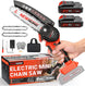 Mini Cordless Chainsaw Kit, Upgraded 6" One-Hand Handheld Electric Portable Chainsaw, 21V Rechargeable Battery Operated, for Tree Trimming and Branch Wood Cutting by